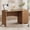 Brown Oak, variant on Bestier 47" Computer Desk with Drawer, Modern Home Office Desk with Storage Cabinet, Fluted PC Study Writing Desk for Small Spaces, Oak