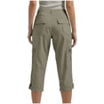 thumbnail image 4 of Besolor Womens Cargo Capris High Waisted Straight Leg Hiking Pants Lightweight Outdoor Athletic Casual Loose Cropped Trousers with Pockets, 4 of 7