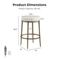 thumbnail image 3 of Lalia Modern Upholstered Backless Counter Height Bar Stool with Metal Frame, Matte Gold, 3 of 9