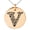 Rose, variant on Stainless Steel Letter V Initial Dotted Monogram Engraved Small Medallion Circle Charm Pendant Necklace