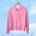 thumbnail image 4 of Girls Sun Protection Hoodie Jacket Casual Long Sleeve Zipper Up Hooded Coat Loose Breathable Summer Cooling Hiking Outerwear 4-13 Years, 4 of 6