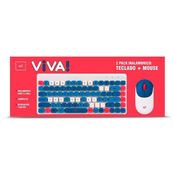 Combo Teclado y Mouse STF Viva Azul ST-A93478