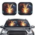 thumbnail image 2 of Wukai Red And White Flame Fox Print Windshield Sun Shade, Car Front Window Shades Sunshade Cover Sun Visor Shield Block Automotive Interior Protector Blocks UV Rays-Medium, 2 of 6