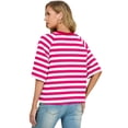 thumbnail image 4 of Cueply Tops for Women Summer Short Sleeve T Shirts Striped Design Fashion Crewneck Casual Loose Basic Tee Shirts, 4 of 8
