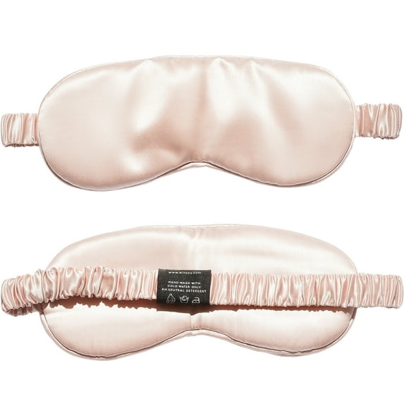 Winssy 100 Percent Pure Mulberry Silk Sleep Mask For Eye Cover Sleeping,Filled with 100% Mulberry Silk 22 Momme with Extra Wrapping bag-1PC Pinck Color