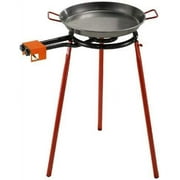 Garcima Mediterraneo Paella Pan Set with Burner, 16-inch Carbon Steel Pan, from Spain (Serves 10)