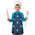 thumbnail image 2 of Paw Print Kids Aprons for Girls and Boys,Adjustable Neck Strap Toddler Aprons for Kids Cooking Baking, 2 of 7