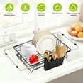 thumbnail image 5 of Expandable Dish Drying Rack in Sink Adjustable Stainless Steel Dish Drainer Over The Sink with Utensil Holder for Kitchen Sink, 14.5"~20.9" L x 10.2"W, 5 of 8
