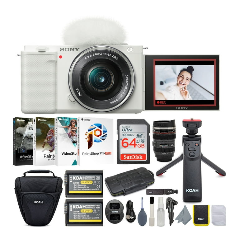 Sony Alpha ZV-E10 Professional Vlog Camera Kit with Flip