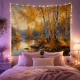 thumbnail image 2 of Golden Birch River Landscape in Autumn with Rocks and Forest, Serene Rustic for Nature Lovers, Scenic Wall Art, Thanksgiving Gift Tapestry Wall Hanging for Bedroom and Living Room, 2 of 7