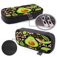 thumbnail image 4 of Vsdgher Avocado Keep Calm Print Pen Case Leather Pencil Pouch Markers Holder Big Capacity Bag with Zippered Pocket for Stationery Tool, 4 of 6