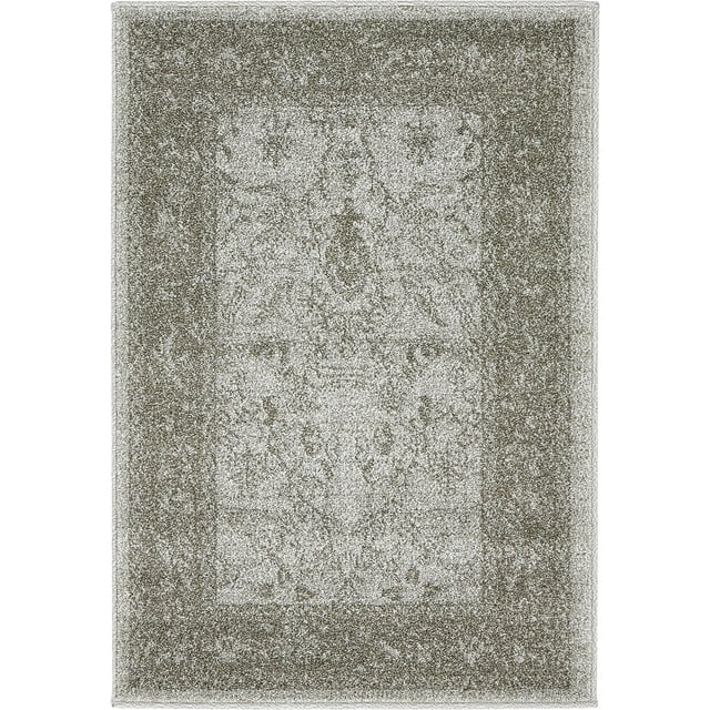 Unique Loom La Jolla Collection Tone Traditional Area Rug, 2 Feet 2 Inch x 3 Feet, Light Gray/Dark Gray
