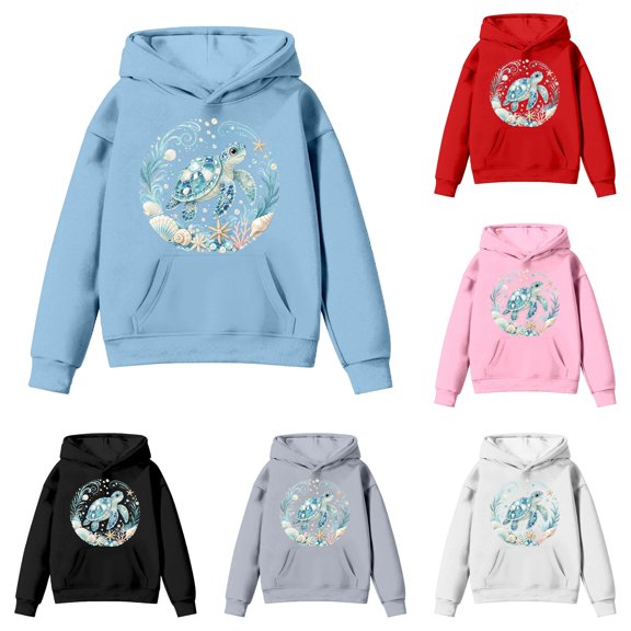 XFeng Kids Pullover Hoodie Casual Long Sleeve Hooded Sweatshirt with Kangaroo Pocket