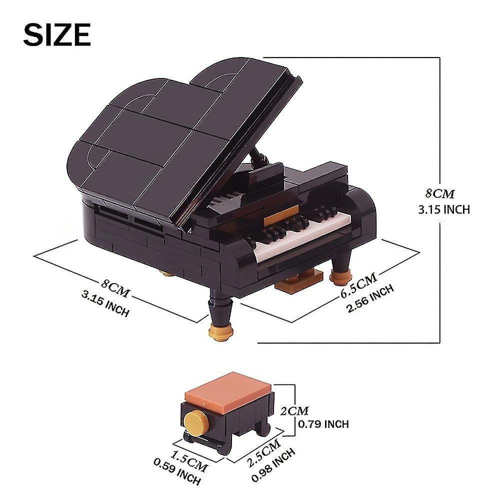 Mini Grand Piano Model Building Blocks Set for Adults Collectible Home Desk Decoration Kit Gift for Music Lovers Lego Compatible