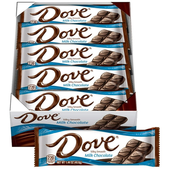 DOVE Milk Chocolate Singles Size Candy Bar 1.44-Ounce Bar 18-Count Box
