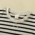 thumbnail image 4 of Youmylove Toddler Boys Short Sleeve Stripe Print T Shirt Tops And Shorts Child Kids 2Pcs Outfits Outfit For Boys, 4 of 7
