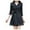 Black, variant on Elegant Ladies Long Sleeve Lace Trim Bowknot Mid Length Trench Style Coat for Women