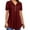 Wine, variant on Ashirexll Summer Shirts for Women, Short Sleeve Shirts for Women, Fashion Solid Color Lace V-Neck Short Sleeve Casual Top