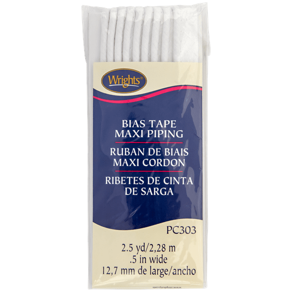 Wrights White 1/2" Maxi Corded Piping 2.5 yd Sewing Trim