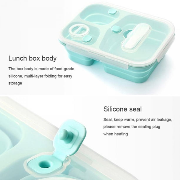 2 Boîtes Bento Pliables En Silicone 900ml - étanches, Compatibles Micro-ondes, Pour Repas à Emporter