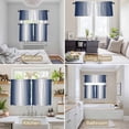 thumbnail image 6 of Navy Blue Ombre Kitchen Curtains Sets for Windows 36 Inch Length, Blue White Gradient Modern Abstract Art Rod Pocket Window Treatments Tier Curtains and Valances Set for Bedroom/Bathroom, 6 of 8