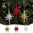 thumbnail image 3 of 2 PCS Christmas Tree Decorations Star Pendant Plastic Glitter Star Hanging Ornament Gift Party Supplies Xmas Decor for Farmhouse Home Restaurant Festival, 3 of 7
