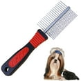 thumbnail image 1 of Peine de aseo para perros, peine de rastrillo para gatos con cepillo de dientes de doble cara de metal redondeado, peine para pulgas para mascotas de pelo medio y largo, peine de aseo (1 unidad) esquí esquí Gafas de esquí, 1 of 5