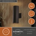 thumbnail image 2 of Chiasso Aluminum 2 Light Black Cylinder Outdoor Wall Lantern Clear Glass, 2 of 10