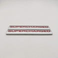 thumbnail image 4 of HUGFEGWE 2X Metal Supercharged Logo Car Emblem Premium Auto Badge Rear Trunk Sticker Side Fender Decal (Silver&Red) AZ824-27446, 4 of 8