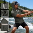 thumbnail image 2 of Men Short Sleeve Hoodie Breathable Athletic Hooded T Shirts Summer Gym Workout Pullover Hoodies with pockets Dark Gray XL, 2 of 8