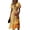 Saffron, variant on Minjewel Ladies Floral Casual Fashionable Short Sleeve V-Neck Dress for Spring Summer Women's Daily Casual Wear,Dark Gray,L