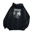 thumbnail image 2 of Essentials Hoodie Women Loose Dark Graphic Printed Casual Full Sleeve Basics Hooded Sweatshirt Pullover Tops With Pocket Black S, 2 of 3