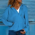 thumbnail image 2 of Niaviben Fall Hoodies Zip Up Hoodie Women Comfrt Hoodie Lightweight Hoodies for Women Woman Coat Women's Sweatshirt Zip Up Sweatshirt Sky Blue 2XL, 2 of 5