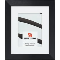 Craig Frames Modern Aesthetics 125, 12x16 inch Picture Frame Matted for a 8x12 Photo, Black