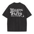 thumbnail image 6 of Mens Christian Graphic T Shirts - 'Walking By Faith Tripping Constantly' Vintage Acid Wash Tshirt Oversized Faith Quote Religious Casual Tops for Streetwear Summer Vacation, 6 of 7
