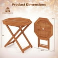 thumbnail image 3 of Costway 1 PCS Outdoor Patio Folding Wood Dining Table for 4 with 2" Umbrella Hole for Garden, 3 of 11