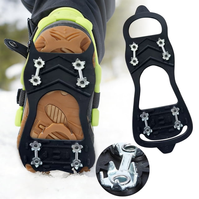 BotaniNest 8 Crampons Chaussures à Enfiler Glace