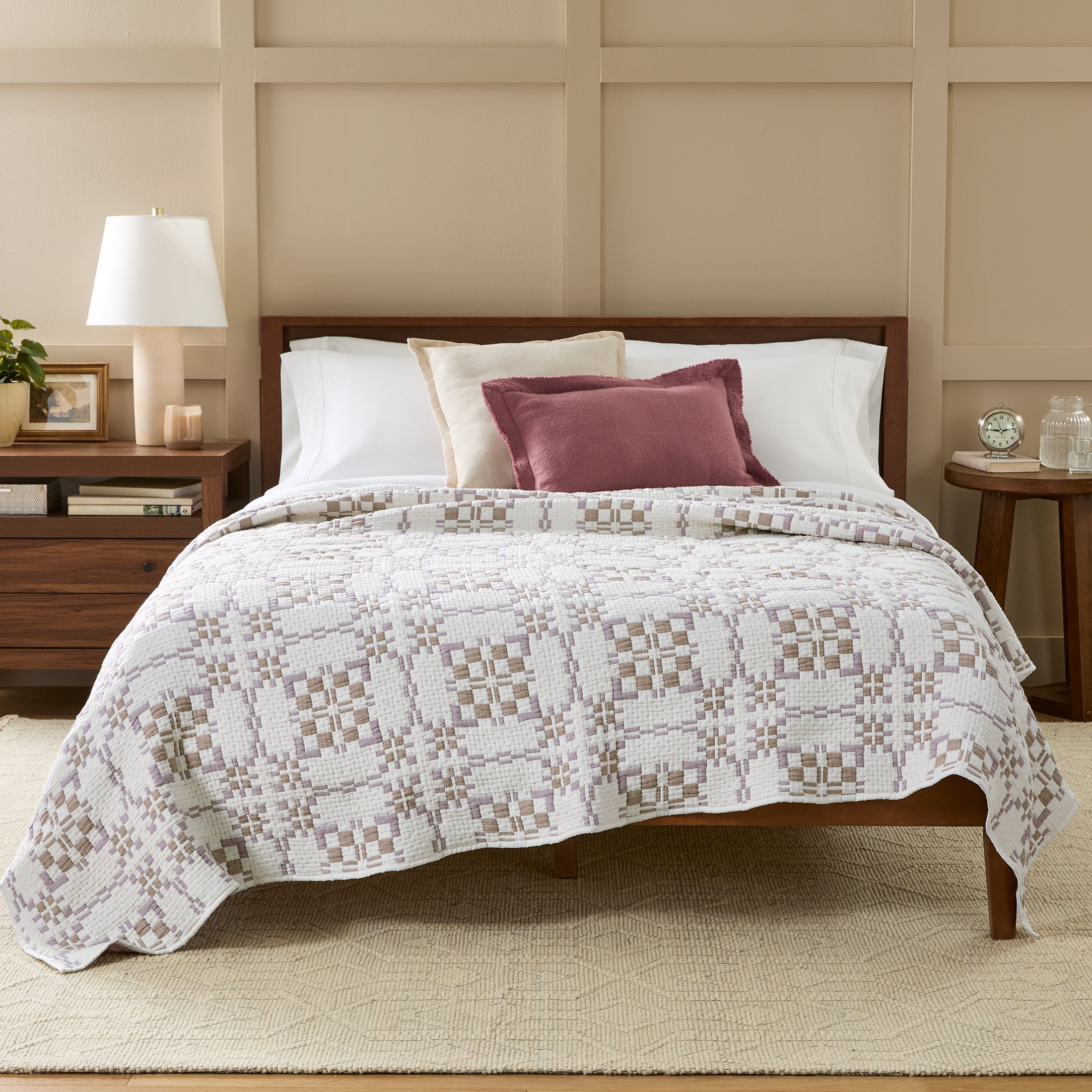Better Homes & Gardens Reversible Quilt, Twin-XL, Vanilla Dream