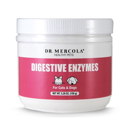 Dr. Mercola Digestive Enzymes For Pets - Dietary Supplement For Cats & Dogs - Contains 5 Enzymes - 5.26 (Best Digestive Enzymes For Cats)