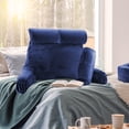 thumbnail image 7 of Nestl Double Reading Pillow, Double Back Pillow, Backrest Pillows for Bed with Arms, Back Pillows for Sitting in Bed, 2 Neck Roll & 2 Lumbar Back Support Pillow, Navy Blue, 7 of 7