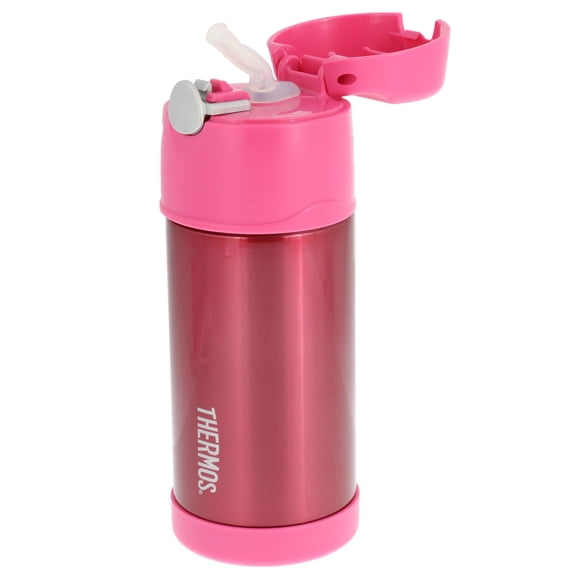 Thermos FUNtainer Vacuum Insulated Stainless Steel Kids Drinkware Bottle with Straw, 12oz- BPA-Free, Portable & Great for Children- Pink