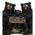 thumbnail image 6 of Papa Mama Black Bears and Cub Sitting On Log with Welcome Plank Sign Figurine, 6 of 9
