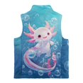 thumbnail image 2 of CHAQLIN Polyester Girls Fleece Vest Jacket with Stand Collar, Aquatic Axolotl Bubbles With Pockets Sleeveless Fleece Jacket for Winter Fall, 2 of 6