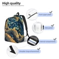 thumbnail image 3 of Disketp Astronaut Starry Night Mochila de Lona Estampada, Mochila Escolar de Viaje Ligera para Estudiantes y Portátil-Medium, 3 of 5