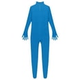 thumbnail image 7 of YONGHS Mens Spandex Open Face Zentai Suit Costume Back Zipper Unitard Full Cover Jumpsuit Bodysuit Sky Blue 190, 7 of 7