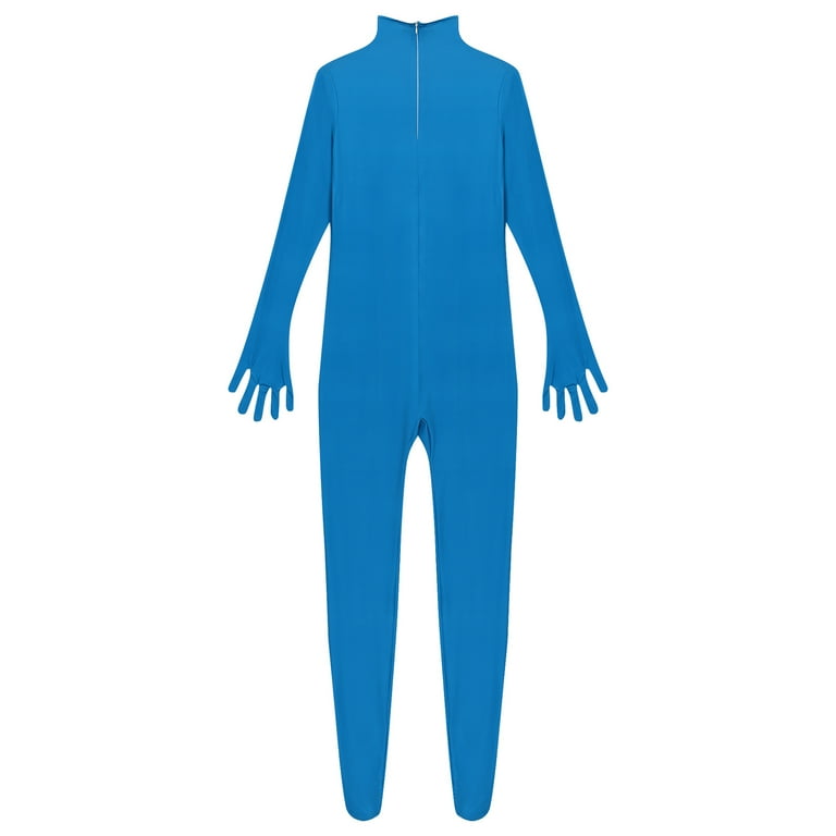 YONGHS Mens Spandex Open Face Zentai Suit Costume Back Zipper