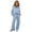 Light Blue, variant on HBGVBA Girls Fall 2 Piece Outfits Half Zip Long Sleeve Sweatshirt Wide Leg Sweatpants with Pockets Casual Matching Set,10-12 Years