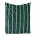 thumbnail image 1 of Geometric Soft Flannel Fleece Throw Blanket, Grungy Background Print with Vertical Stripes and Little Dots, Cozy Plush for Indoor and Outdoor Use, 50" x 60", Dark Teal Yellow, by Ambesonne, 1 of 6