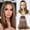 Highlight Brown, variant on HAPPY&CC Highlight Ombre Blonde Wig For Women Short Bob Synthetic Wig Natural Wavy Heat Resistant Wigs Lace Front Hair Wigs For Women Daily Part Use 14inch