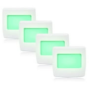 Maxxima Mini Green Always On LED Night Light - Ideal Plug-in Lighting for Bedrooms, Bathrooms, Kitchens, Kids' Nursery, Hallways, Stairs or Any Dark Room or Space at Home  - 4 Pack